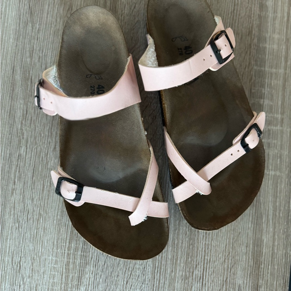 Women’s Pink Strappy Sandals Lightweight Comfortable Adjustable Buckle